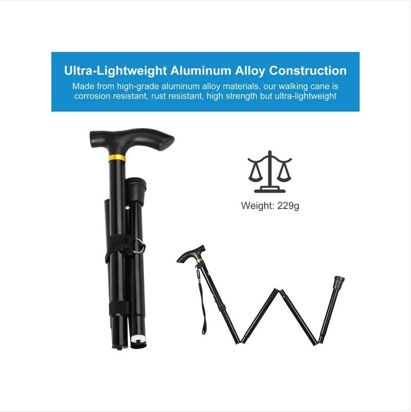 Black Male And Female Hikers Portable Mobility Aid Cane