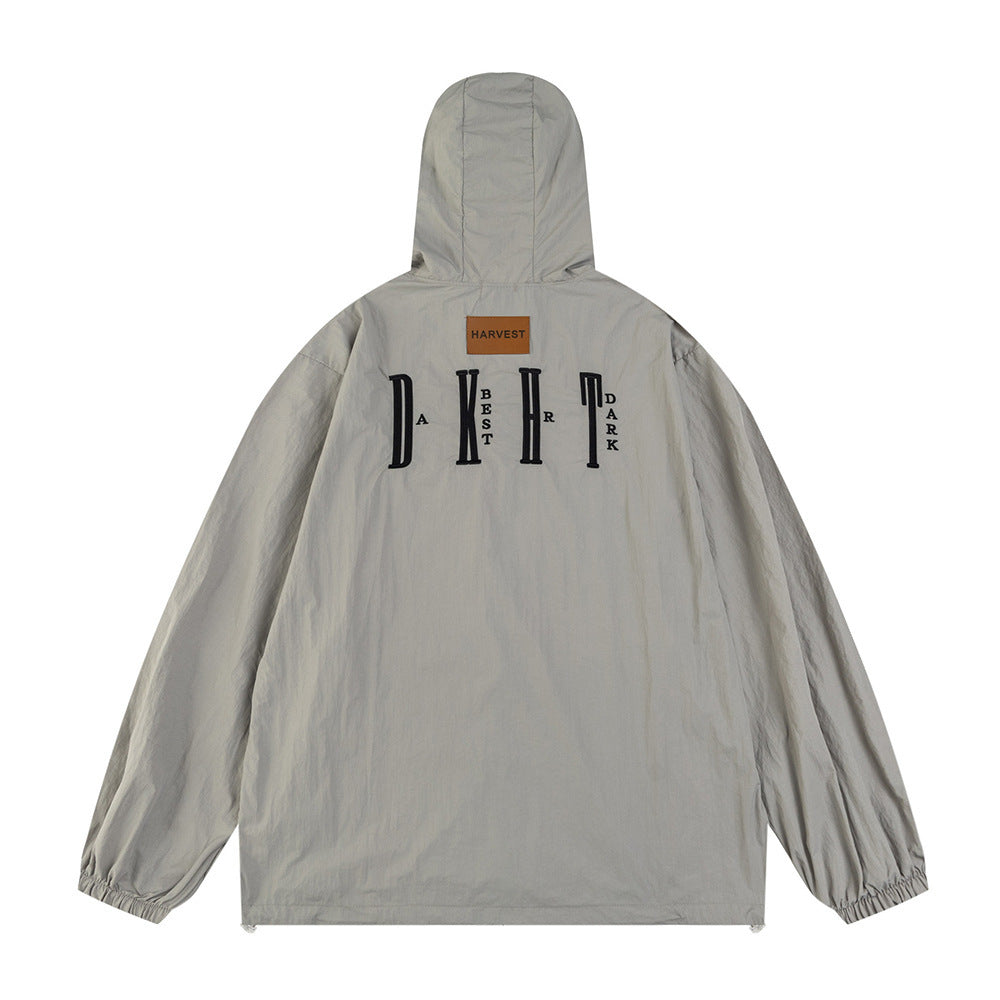 Men's Embroidered Sports Style With Letters Coat