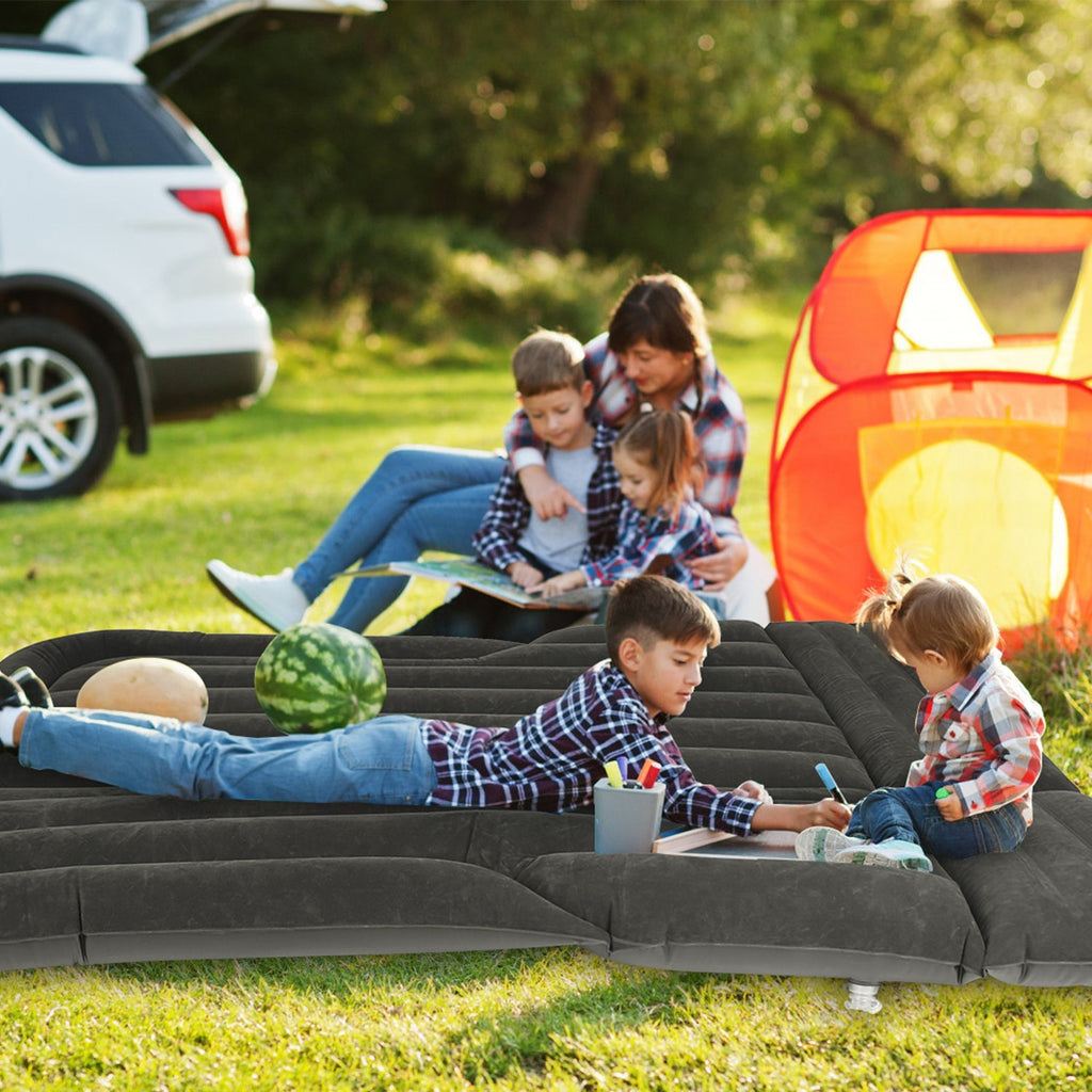 1Set Inflatable SUV Air Mattress Thickened Camping Bed Cushion With Pillow Storage Bag PVC Flocked Car Bed For Home Car Travel Camping