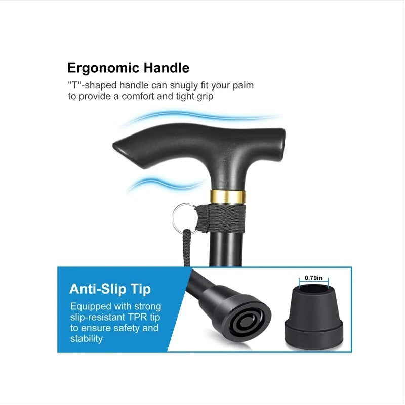 Black Male And Female Hikers Portable Mobility Aid Cane