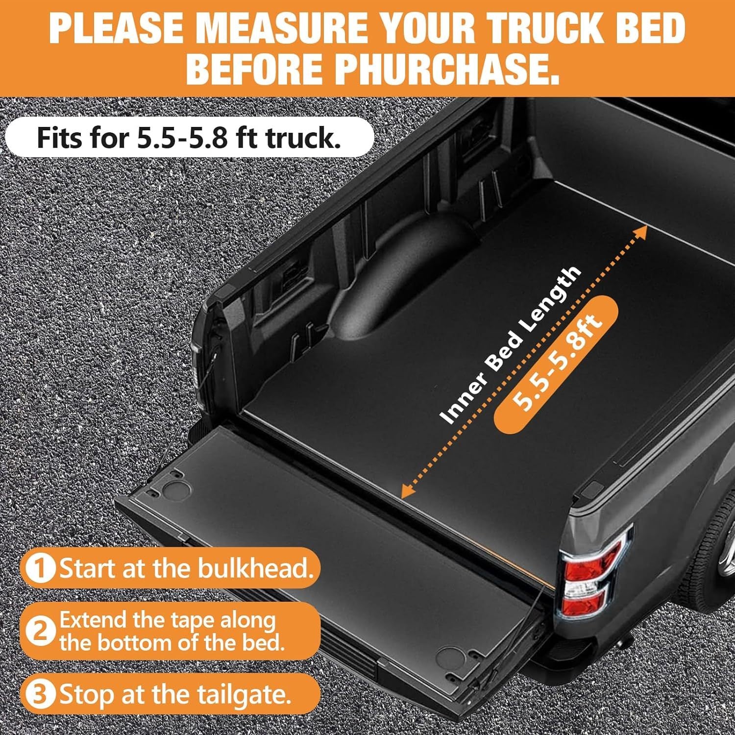 Truck Bed Tent Fit 5.5-5.8ft Truck Bed Easy Setup For Camping, 3000mm Waterproof Pickup Truck Tent For 2 Person