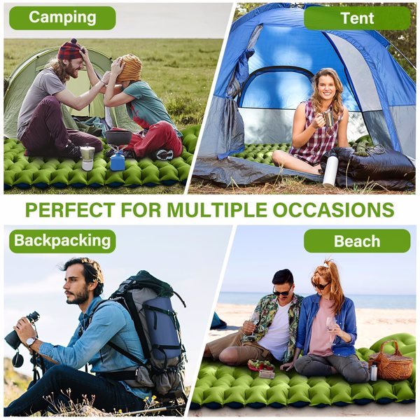 Double Air Mattress With Pillow, Built-in Foot Pump, 4-inch Camping Air Mattress, For Backpacking, Hiking, Traveling-It Is Prohibited To Sell On Walmart And Does Not Ship On Weekends