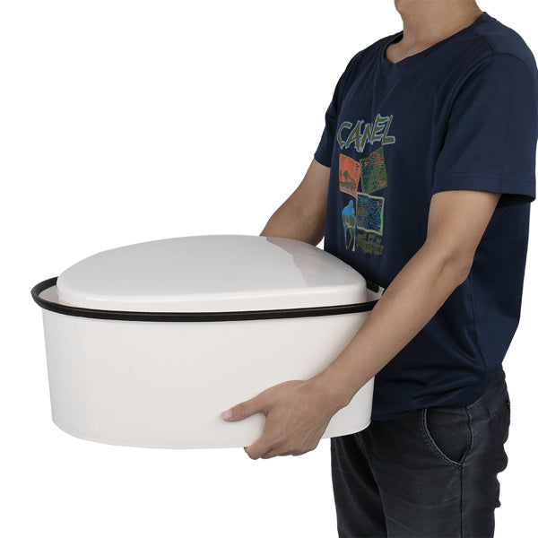 White Outdoor Toilet With Anti Slip Pad