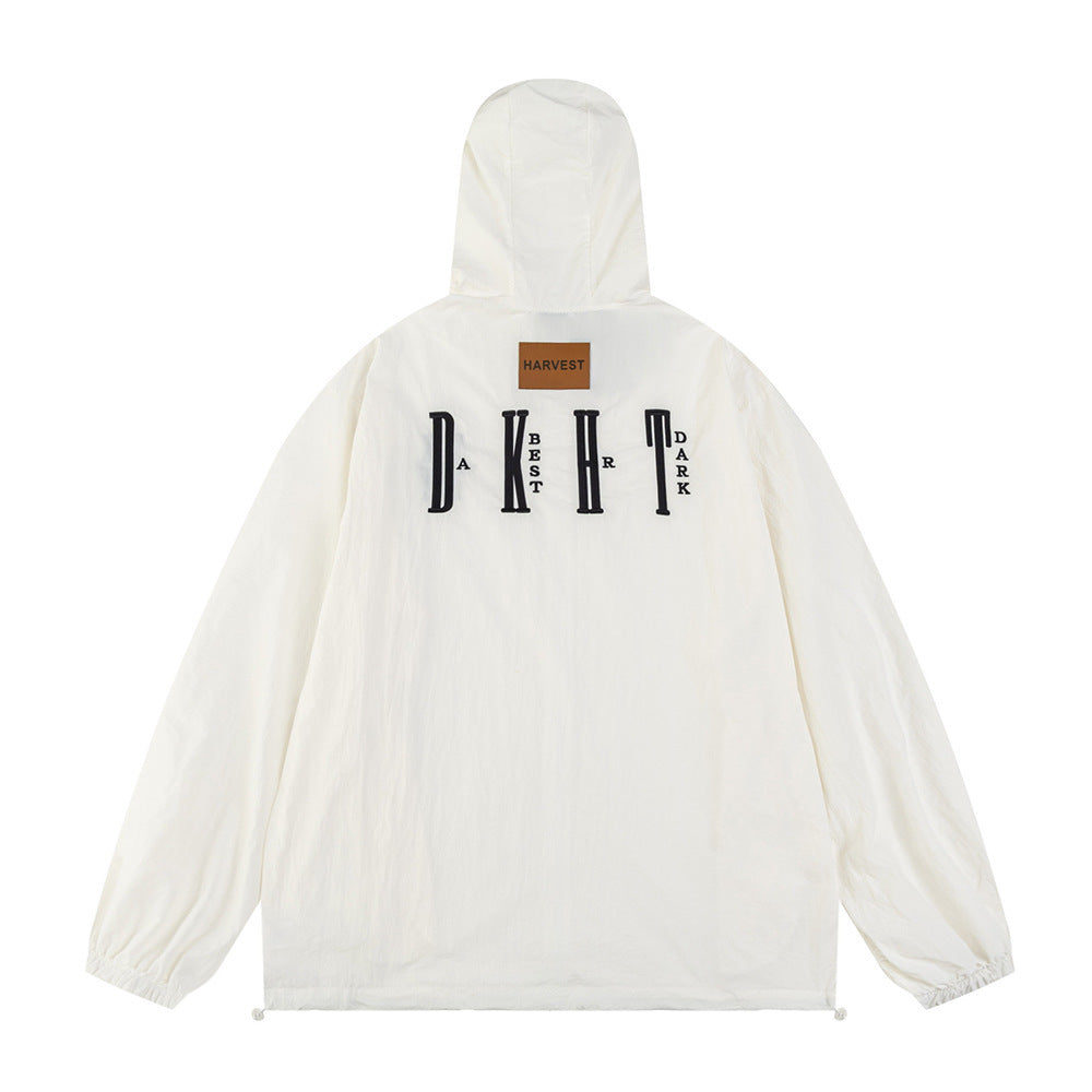 Men's Embroidered Sports Style With Letters Coat