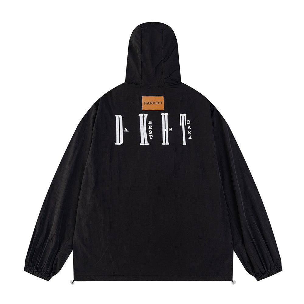 Men's Embroidered Sports Style With Letters Coat